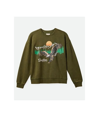 Brixton Wyoming Green Crewneck Sweatshirt