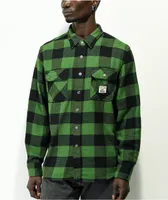 Brixton x Coors Bowery Green Plaid Flannel Shirt