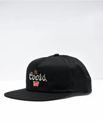 Brixton x Coors Griffen Black Snapback Hat 