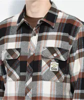 Brixton x Coors Pow Bowery Brown & Blue Flannel Shirt