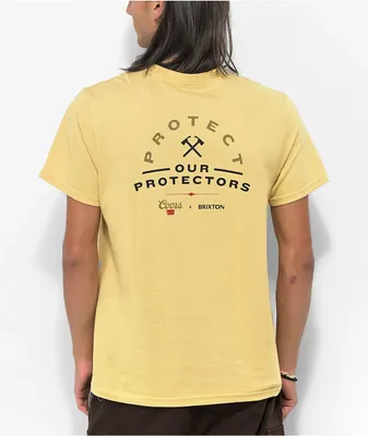 Brixton x Coors Protector II Yellow T-Shirt