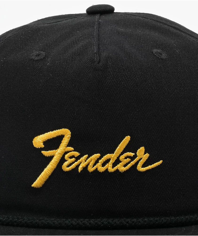 Brixton x Fender Factory Black Netplus Snapback Hat