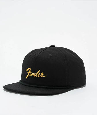 Brixton x Fender Factory Black Netplus Snapback Hat