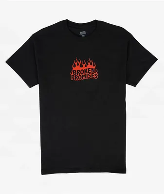Broken Pomises Burn Rubber Black T-Shirt