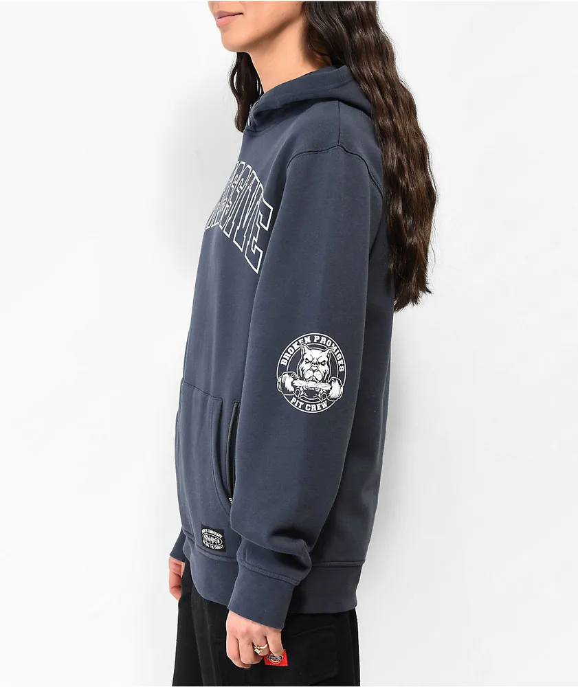 Broken Promises Aggressive Navy Hoodie