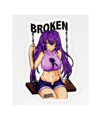 Broken Promises Anime Girl Sticker
