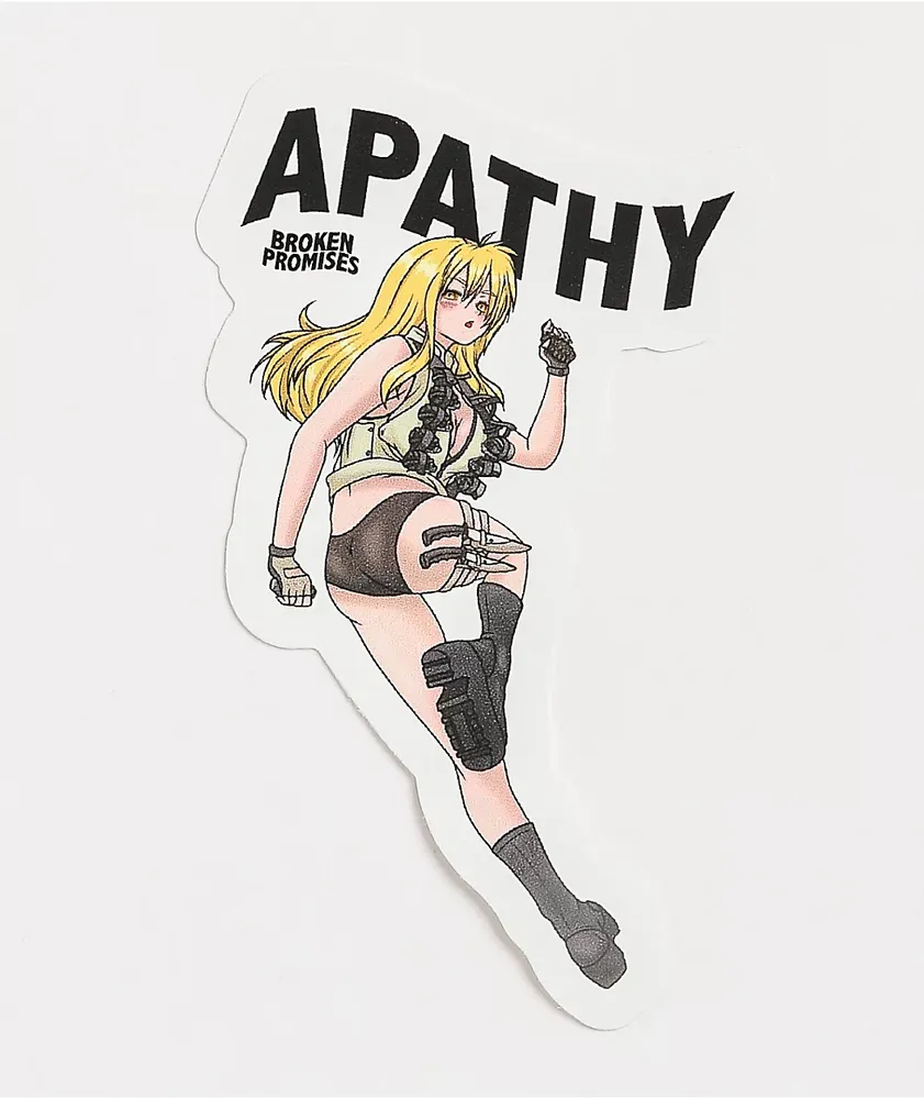 Broken Promises Apathy Fighter Anime Sticker