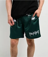 Broken Promises Arachnid Green Mesh Shorts