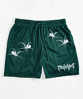 Broken Promises Arachnid Green Mesh Shorts