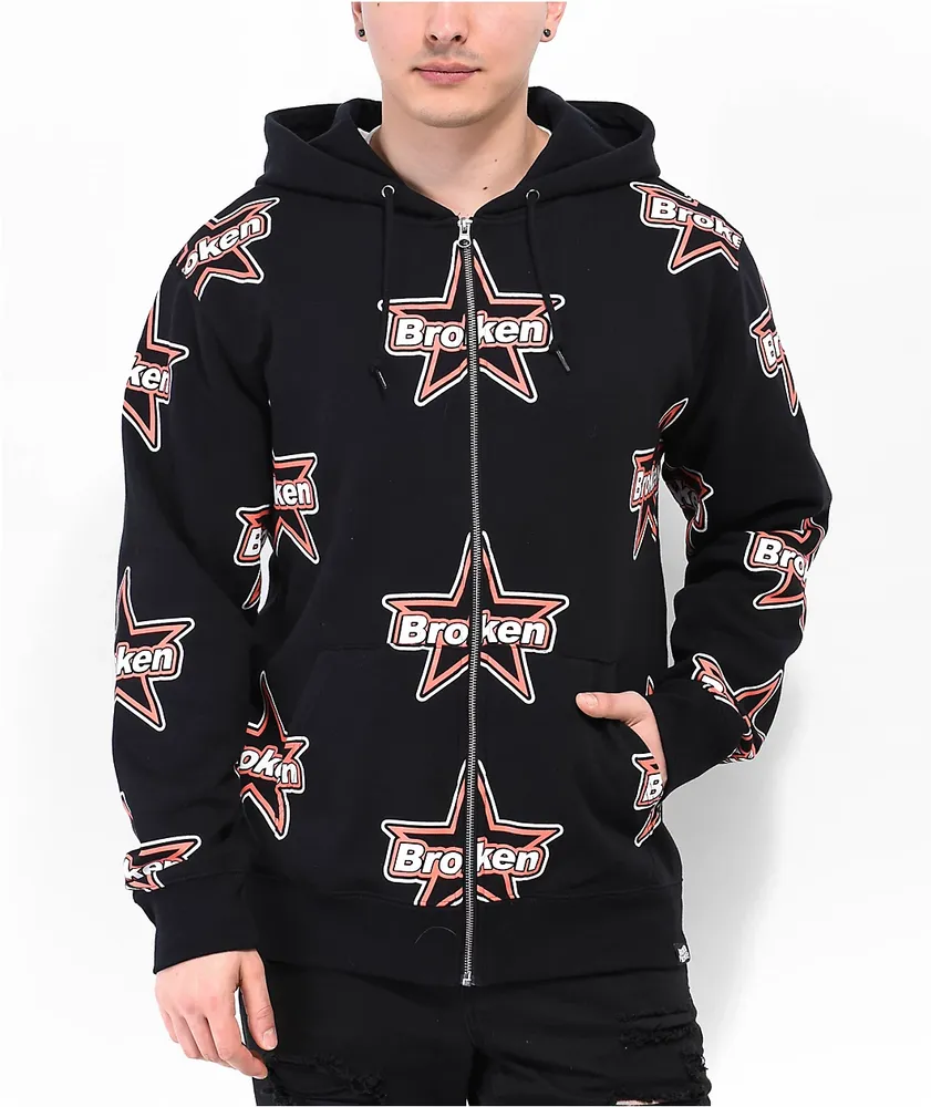 Broken Promises Astral Black Zip Hoodie