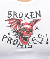 Broken Promises Batwing White Crop Tank Top