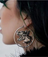 Broken Promises Big Bark Silver Hoop Earrings