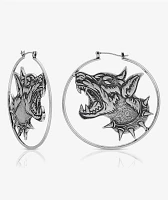 Broken Promises Big Bark Silver Hoop Earrings