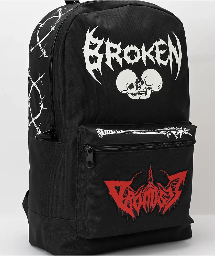 Broken Promises Breakdown Black Backpack