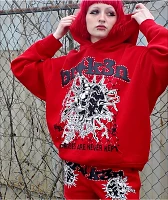 Broken Promises Breakthrough Red Rhinestone Hoodie