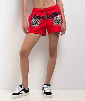 Broken Promises Breakthrough Red Rhinestone Sweat Shorts