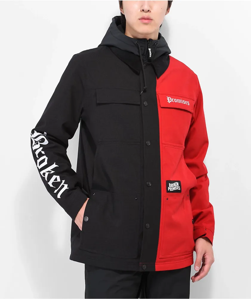 Broken Promises Bred Black & Red 10K Snowboard Jacket