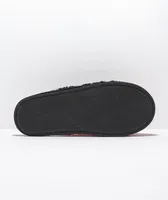 Broken Promises Bred Split Red & Black Slippers