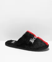 Broken Promises Bred Split Red & Black Slippers