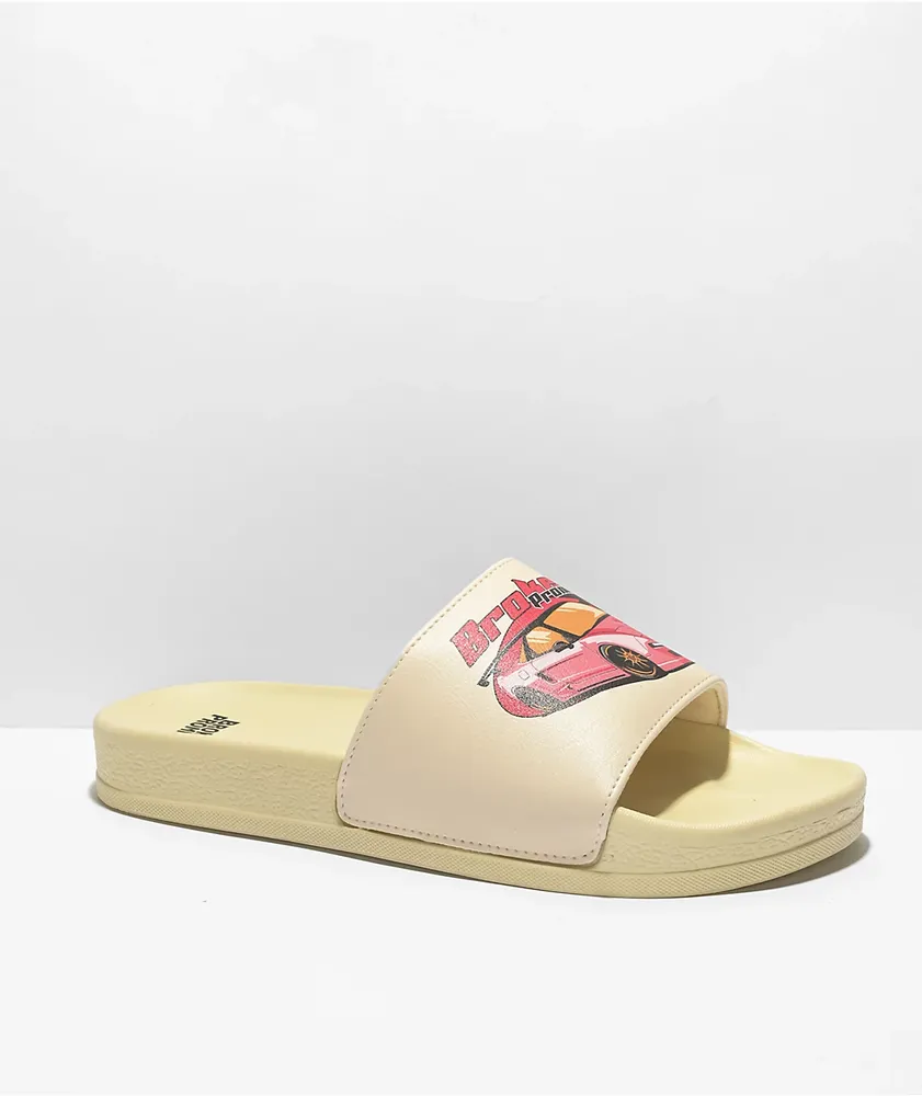 Broken Promises Catch Me Natural Slide Sandals