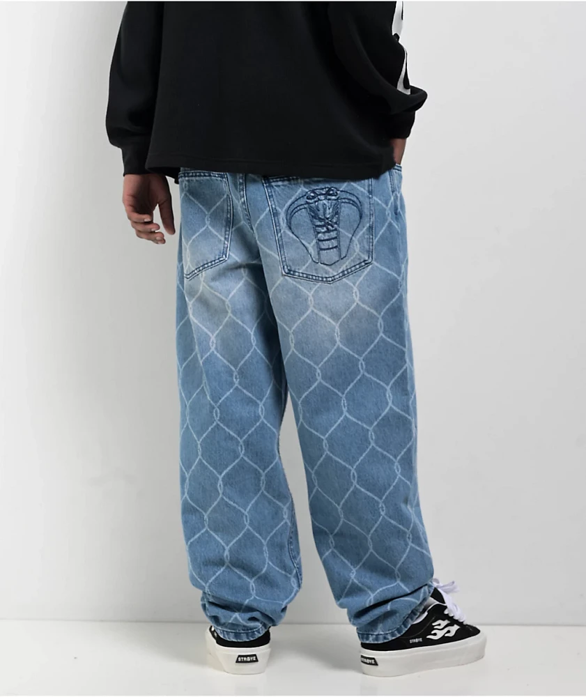 Broken Promises Chain Link Blue Wash Denim Jeans