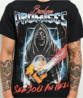 Broken Promises Chainsaw Reaper Black T-Shirt