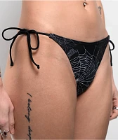 Broken Promises Chrome Web Black High Leg Bikini Bottom