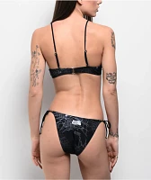 Broken Promises Chrome Web Black High Leg Bikini Bottom