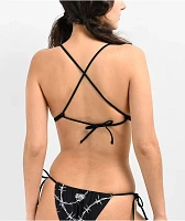 Broken Promises Chrome Wire Black Triangle Bikini Top