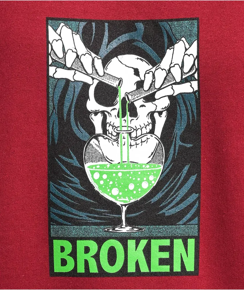 Broken Promises Concoction Maroon Crewneck Sweatshirt