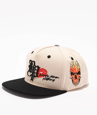 Broken Promises Crave Cream & Black Snapback Hat