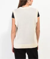 Broken Promises Cry Later Cream Sweater Vest