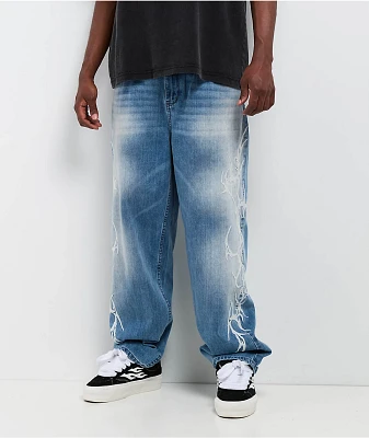 Broken Promises CyberSig Blue Wash Baggy Jeans