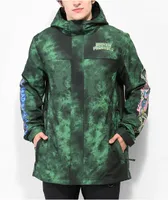 Broken Promises Dark Rider Men's Green & Black Tie Dye 10K Snowboard Jacket