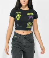 Broken Promises Delirium 420 Black Crop T-Shirt