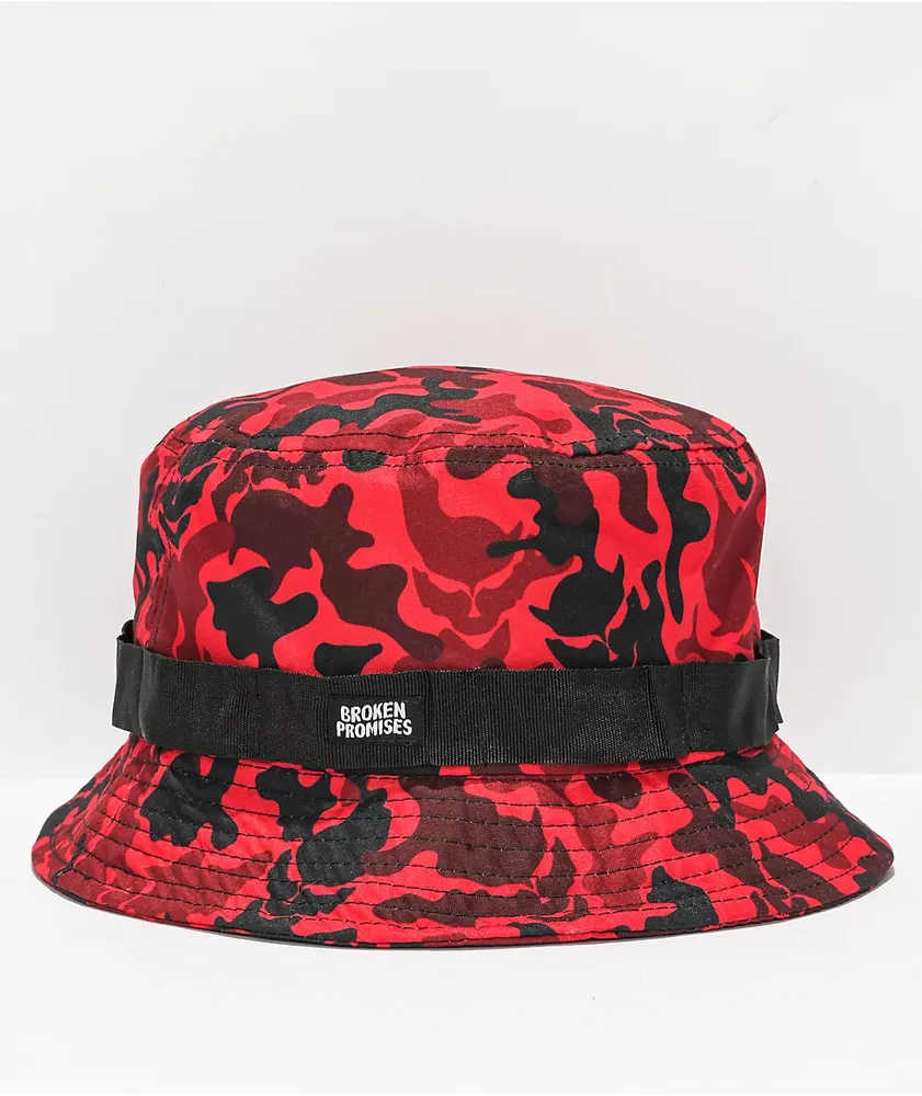 Broken Promises Demon Red & Black Camo Bucket Hat