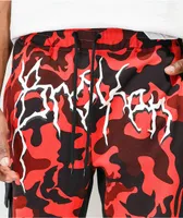 Broken Promises Demon Red & Black Camo Cargo Sweatpants