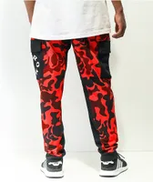 Broken Promises Demon Red & Black Camo Cargo Sweatpants