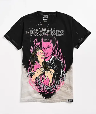 Broken Promises Devil Kiss Bleach Dye T-Shirt
