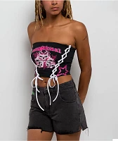 Broken Promises Emotionality Black Lace Up Tube Top