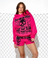 Broken Promises Faceless Pink Rhinestone Sweat Shorts