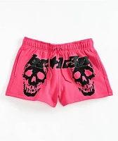 Broken Promises Faceless Pink Rhinestone Sweat Shorts