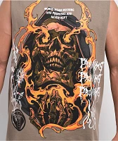 Broken Promises Fading Fire Khaki Tank Top