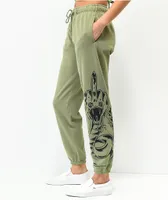 Broken Promises Fangs Green Sweatpants