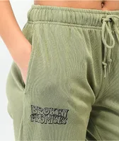 Broken Promises Fangs Green Sweatpants