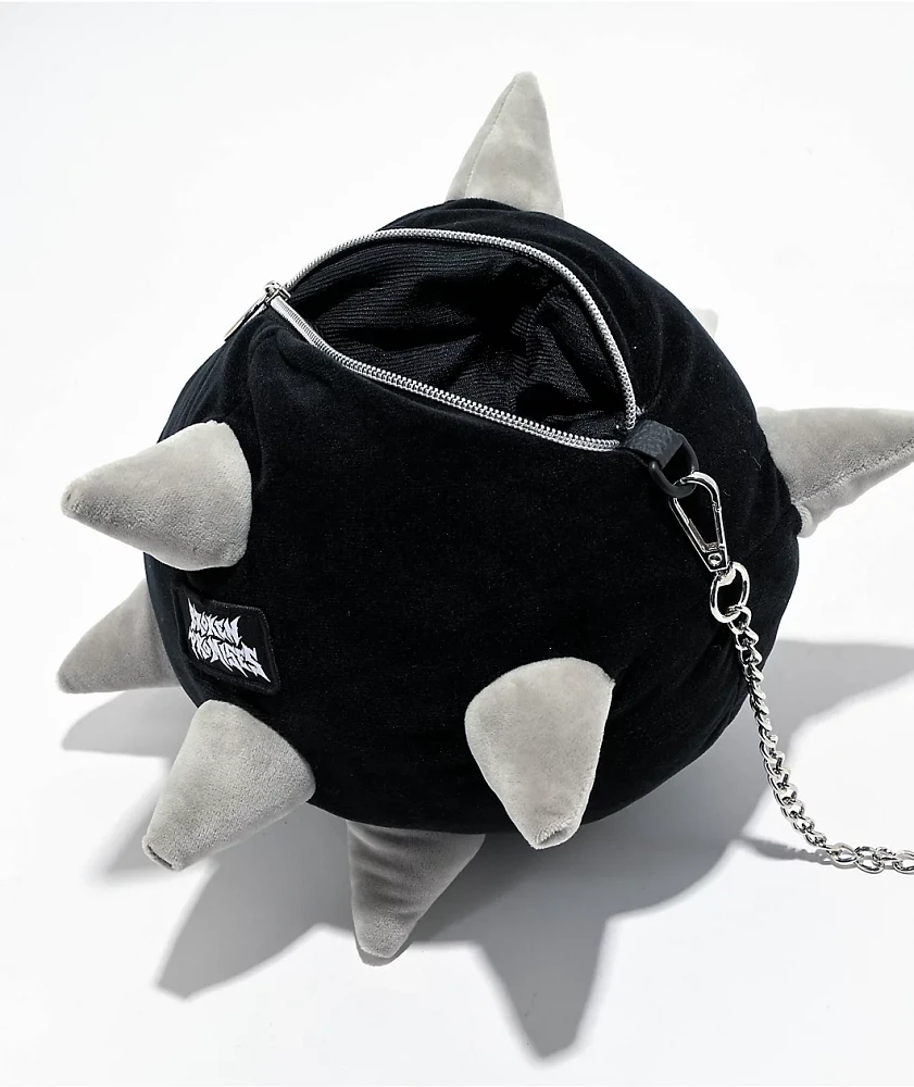 Broken Promises Flail Black Plush Shoulder Bag