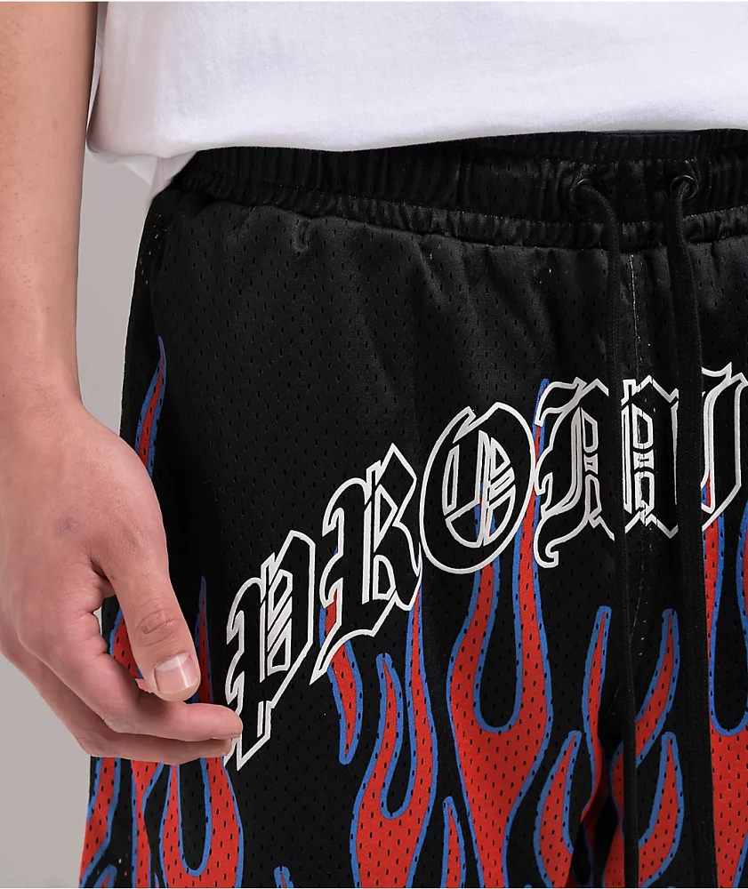 Broken Promises Frenemy Black & Red Mesh Shorts