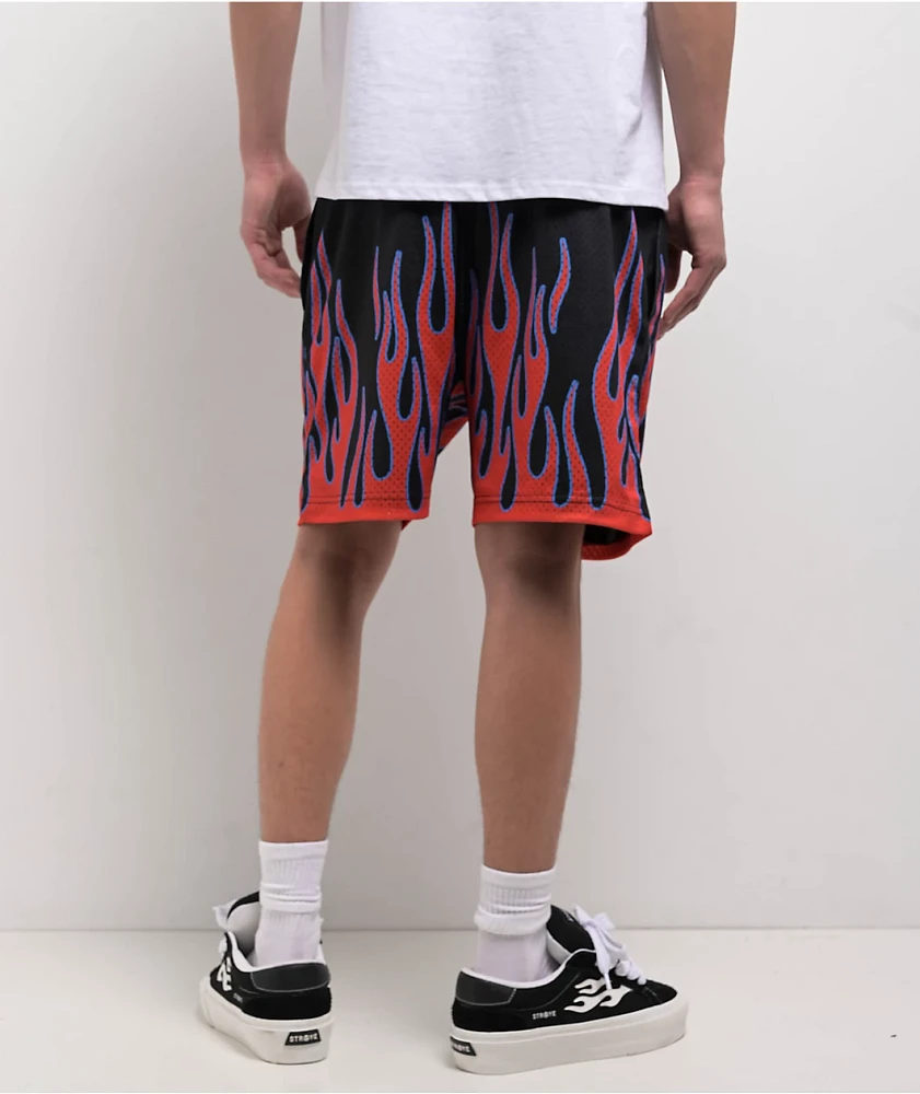Broken Promises Frenemy Black & Red Mesh Shorts