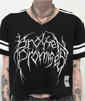 Broken Promises Gets Hurt Black Crop Baseball Jersey