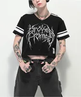 Broken Promises Gets Hurt Black Crop Baseball Jersey